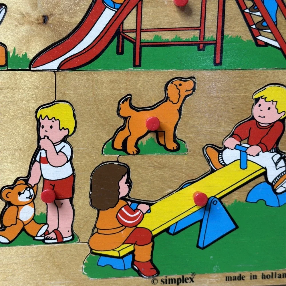Simplex Vtg.  puzzle Early Learning Playground Sandbox Teeter Totter Slide